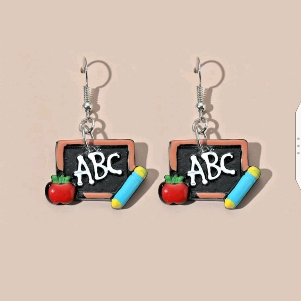 ✨3 FOR $28✨🆕 TEACHER/BLACKBOARD ABC DROP EARRINGS